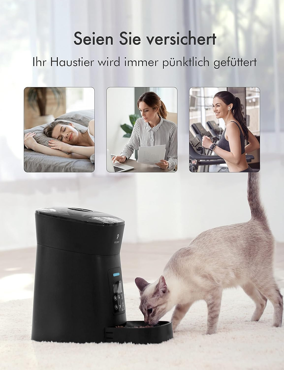 Automatic Cat Feeder Dog Food Dispenser, Auto Timer, Pet Feeding Tray with sound Alerts