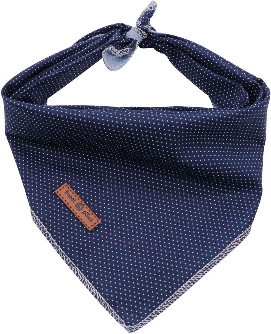 Blue Dog Bandana and Cat Kerchief - Triangle Bib Scarf for Small, Medium, and Large Pets