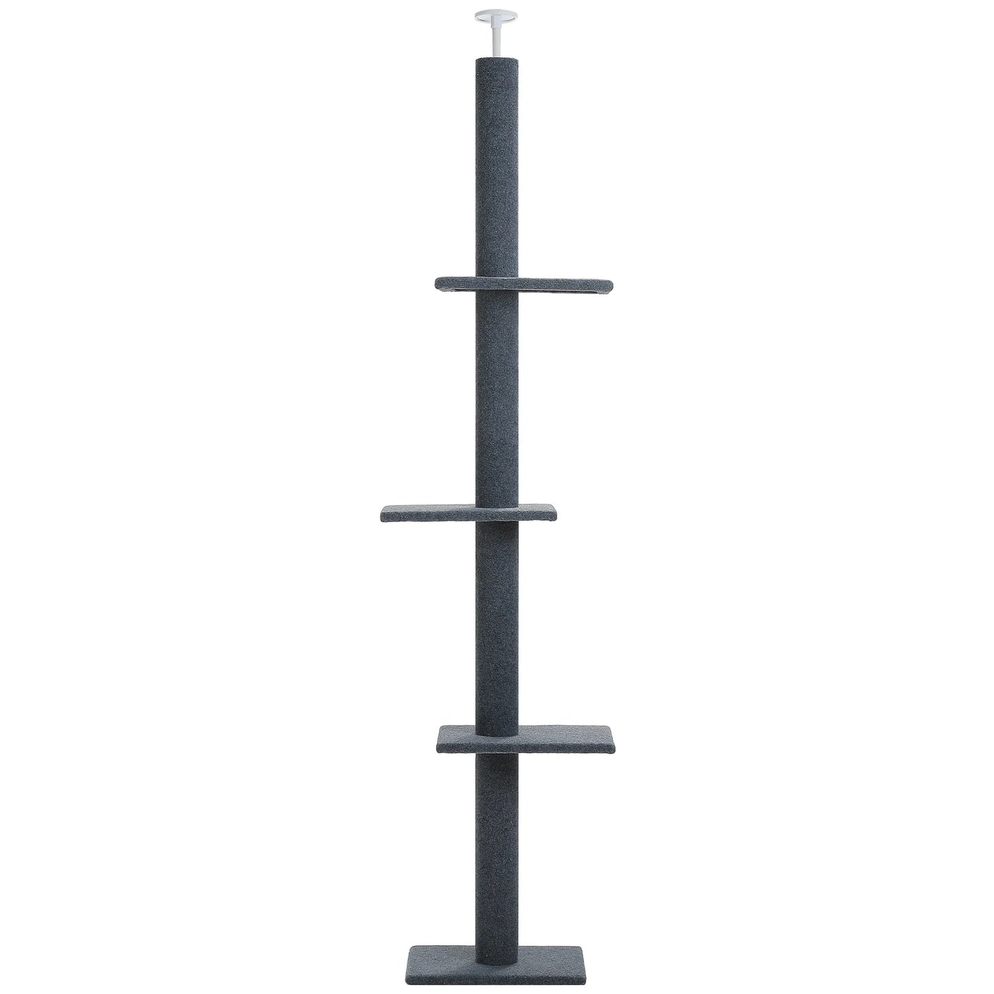 Floor to Ceiling Cat Tree Tower 4 Tier Tall Cat Climbing Posts Adjustable, Gray