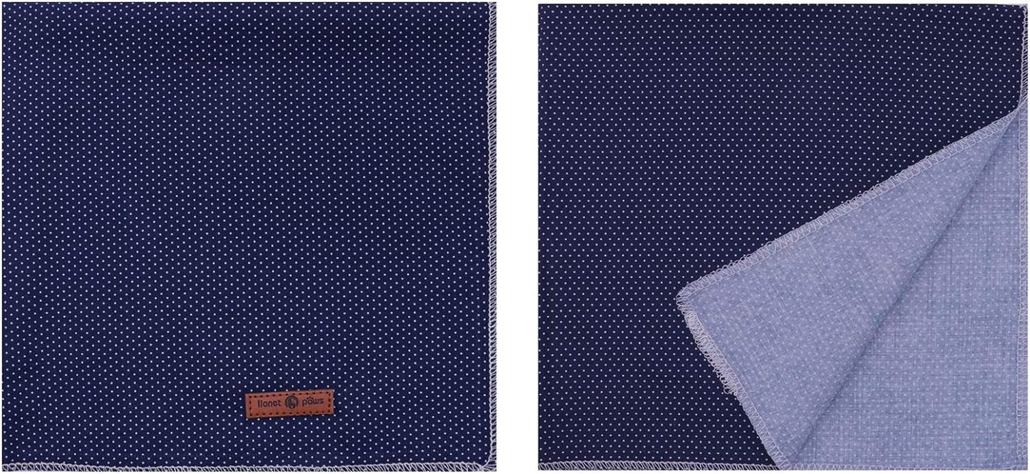 Blue Dog Bandana and Cat Kerchief - Triangle Bib Scarf for Small, Medium, and Large Pets
